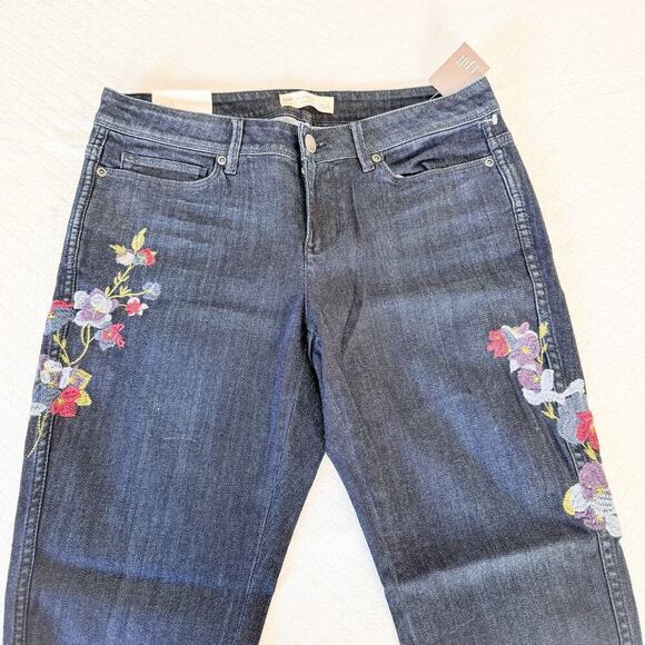 J. Jill Slim Ankle Luna Wash Multi Denim Jeans Flower Embroidered SZ8P NWT - Picture 8 of 8
